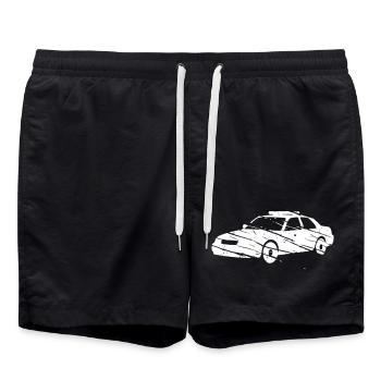 Poursuite de voiture de police, style grunge vectoriel - Short de bain - noir - Devant - AI Model Male 185 light (185cm)