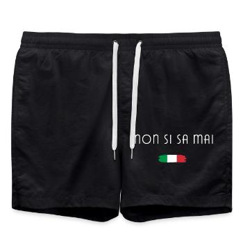 Non si sa mai – Italy Spruch Design - Short de bain - noir - Devant - AI Model Male 185 light (185cm)