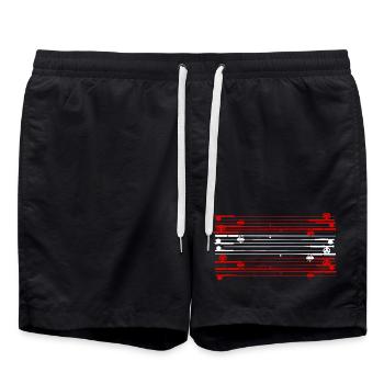 Drapeau autrichien de cannes à pêche pêcheurs pêcheurs - Short de bain - noir - Devant - AI Model Male 185 light (185cm)