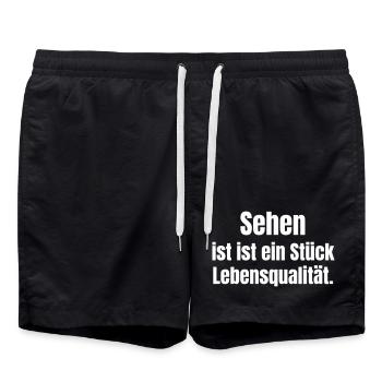 Sehen ist Lebensqualität - Badeshorts - Schwarz - Vorne - AI Model Male 185 light (185cm)