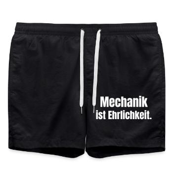 Mechanics are honesty - Swim Trunks - black - Front - AI Model Male 185 light (185cm)