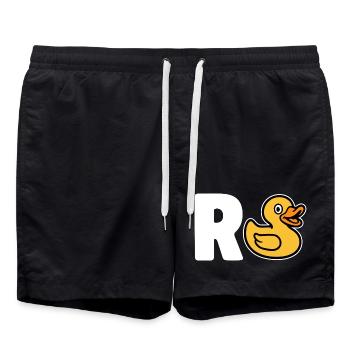 R Duck - Pension - Swim Trunks - black - Front - AI Model Male 185 light (185cm)