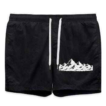 Berge Symbol Alpen - Badeshorts - Schwarz - Vorne - AI Model Male 185 light (185cm)