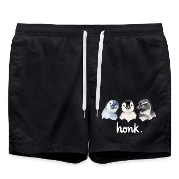Lustiges Geschnatter von Pinguinen - Badeshorts - Schwarz - Vorne - AI Model Male 185 light (185cm)