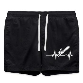 Conception de la tronçonneuse Heartbeat - Short de bain - noir - Devant - AI Model Male 185 light (185cm)