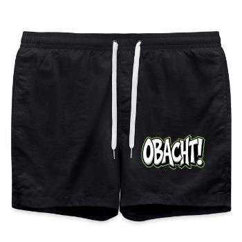Attention : Avertissement dialectal Bavarois - Short de bain - noir - Devant - AI Model Male 185 light (185cm)