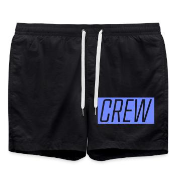 Crew Blue Typo Logo - Swim Trunks - black - Front - AI Model Male 185 light (185cm)