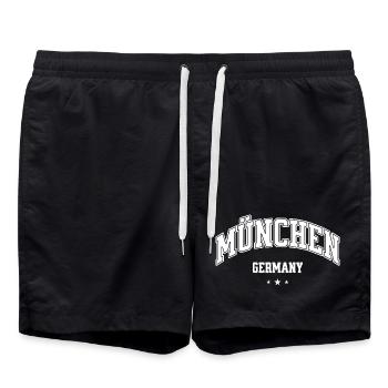 Munich, Allemagne, conception des collèges - Short de bain - noir - Devant - AI Model Male 185 light (185cm)