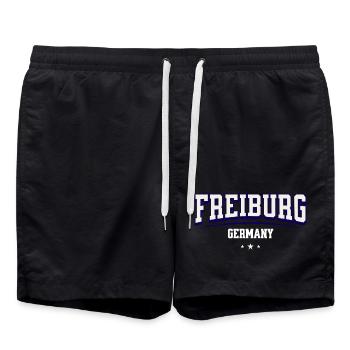 Freiburg Germany College Design - Swim Trunks - black - Front - AI Model Male 185 light (185cm)