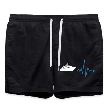 Yacht et battement de cœur - Short de bain - noir - Devant - AI Model Male 185 light (185cm)