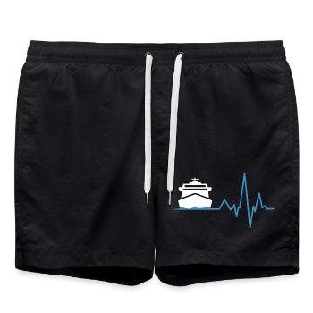Kreuzfahrt Herzschlag - Badeshorts - Schwarz - Vorne - AI Model Male 185 light (185cm)