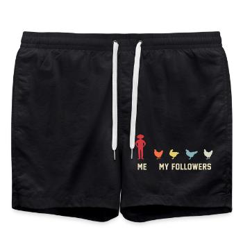 I mean follower chickens - Swim Trunks - black - Front - AI Model Male 185 light (185cm)