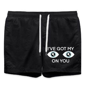 Augen auf dich: Grafik des wachsamen Auges - Badeshorts - Schwarz - Vorne - AI Model Male 185 light (185cm)