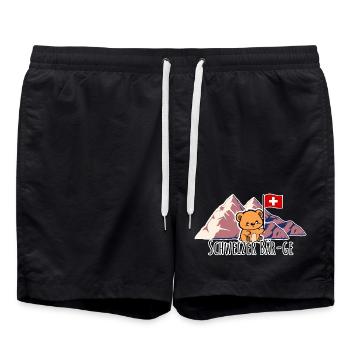 Schweizer Berge äh Bär-ge! putziger Schweizer Bär - Badeshorts - Schwarz - Vorne - AI Model Male 185 light (185cm)