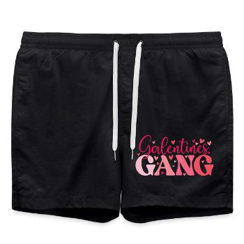 Galentines Gang Cute Gal Pals Sisterhood  - Swim Trunks - black - Front - AI Model Male 185 light (185cm)