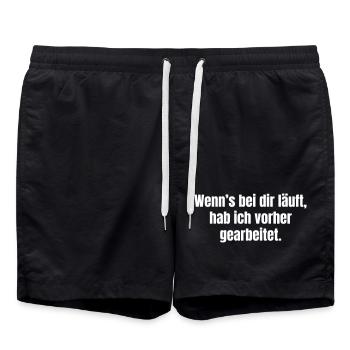 When It's Running Saying Black & White - Swim Trunks - black - Front - AI Model Male 185 light (185cm)