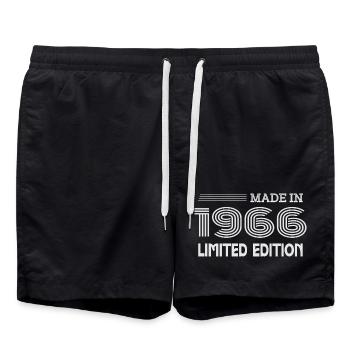 Original 1966 Vintage 1966 Rétro Anniversaire 1966 - Short de bain - noir - Devant - AI Model Male 185 light (185cm)