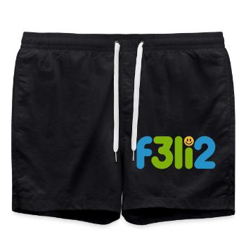 F3li2 Colorful Glyph Logo - Swim Trunks - black - Front - AI Model Male 185 light (185cm)