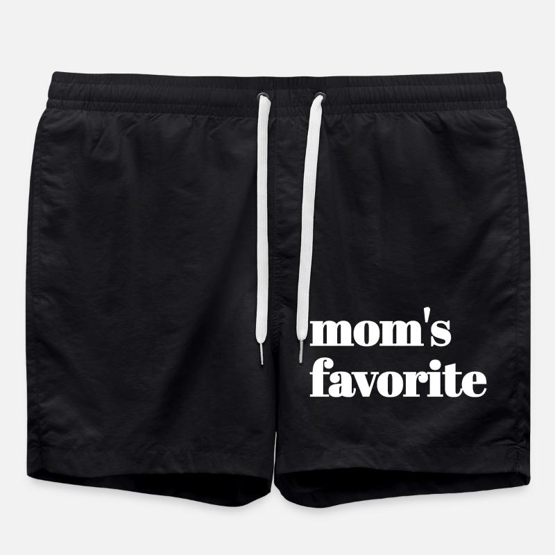 Moms favorite text only - Swim Trunks - black