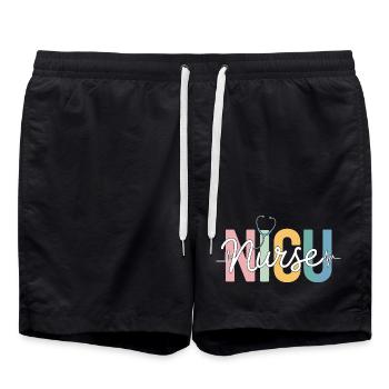 Rainbow Caregiver Design - Swim Trunks - black - Front - AI Model Male 185 light (185cm)