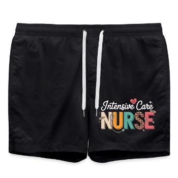 Intensive Care Nurse Colorful - Swim Trunks - black - Front - AI Model Male 185 light (185cm)