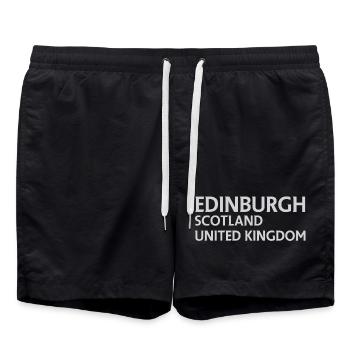 Édimbourg – Écosse Textdesign - Short de bain - noir - Devant - AI Model Male 185 light (185cm)