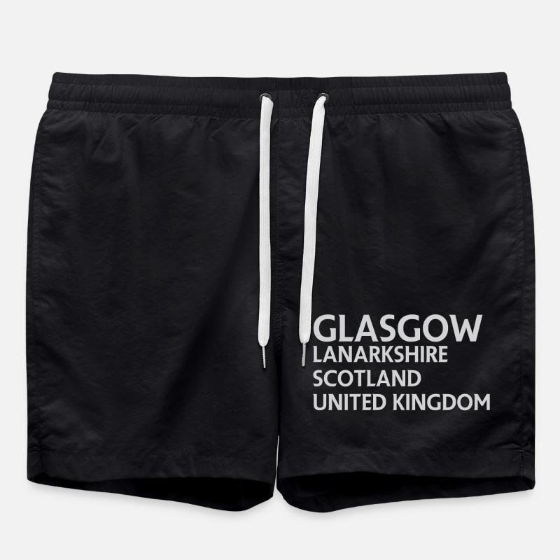 Glasgow – Scotland Textdesign - Short de bain - noir