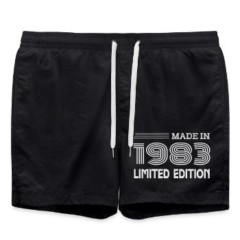 Original 1983 Vintage 1983 Rétro Anniversaire 1983 - Short de bain - noir - Devant - AI Model Male 185 light (185cm)