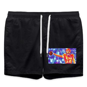 Maréchal géométrique en action - Short de bain - noir - Devant - AI Model Male 185 light (185cm)