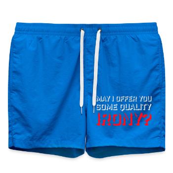 Puis-je vous offrir un peu d’ironie de qualité, Lustiger Spruch - Short de bain - cobalt blue - Devant