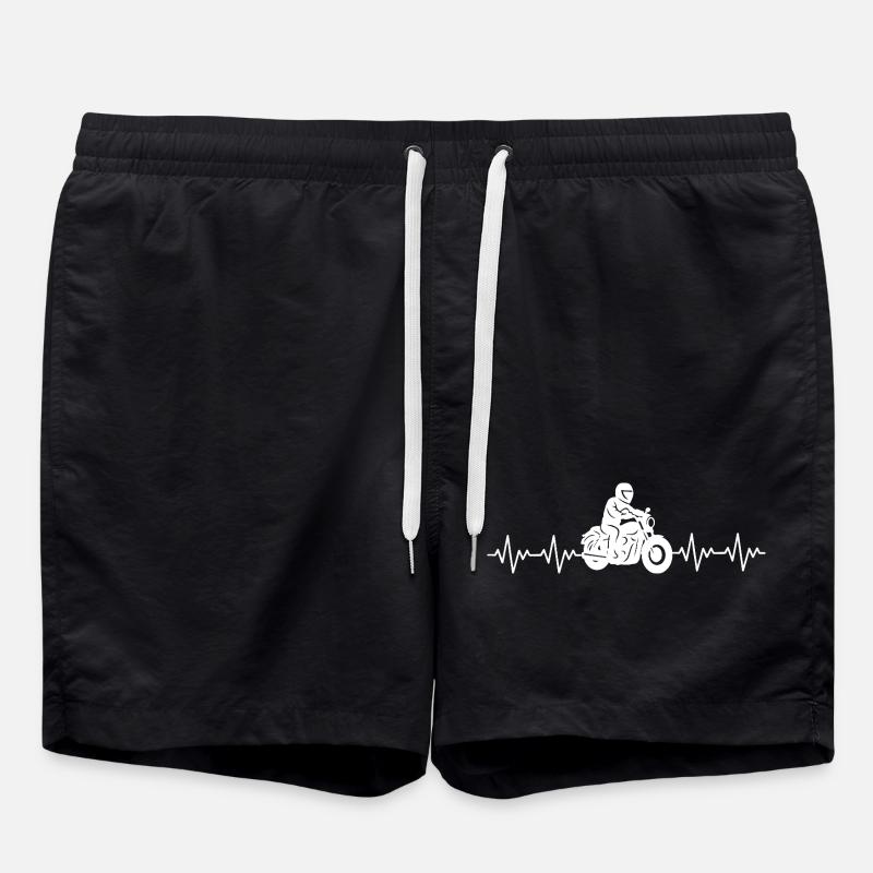 Battement cardiaque ECG de moto - Short de bain - noir