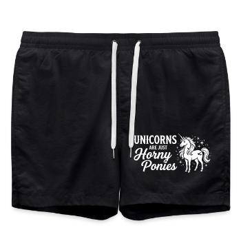 Les licornes ne sont que des poneys en chaleur - Short de bain - noir - Devant - AI Model Male 185 light (185cm)
