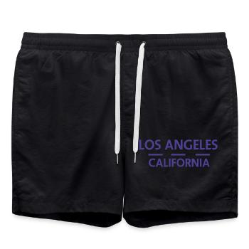 Los Angeles California - Swim Trunks - black - Front - AI Model Male 185 light (185cm)