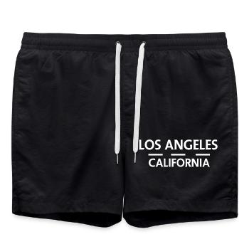 Los Angeles California - Swim Trunks - black - Front - AI Model Male 185 light (185cm)