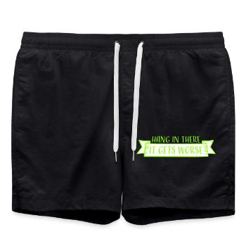 Tiens bon, ça empire. Drôle de plaisir. Dire - Short de bain - noir - Devant - AI Model Male 185 light (185cm)