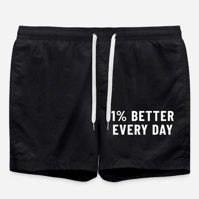 1% Better Every Day - Badeshorts - Schwarz