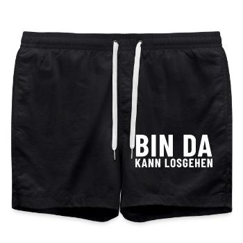 I'm here, let's go! - Swim Trunks - black - Front - AI Model Male 185 light (185cm)