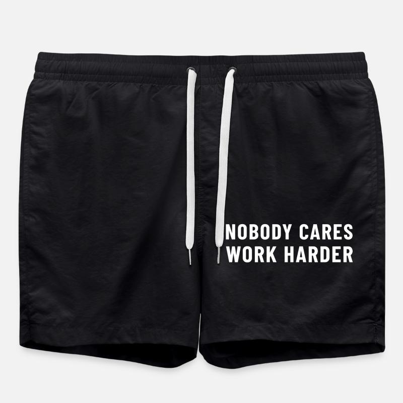 Nobody Cares, Work Harder - Swim Trunks - black