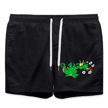 The friendly dragon - Swim Trunks - black - Front - AI Model Male 185 light (185cm)