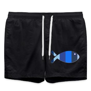 POISSON. MEMOIRE. SARDINE. POISSON D'AVRIL. MER - Short de bain - noir - Devant - AI Model Male 185 light (185cm)