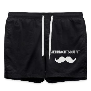 Pixel Weihnachtsoutfit Schnurrbart - Badeshorts - Schwarz - Vorne - AI Model Male 185 light (185cm)
