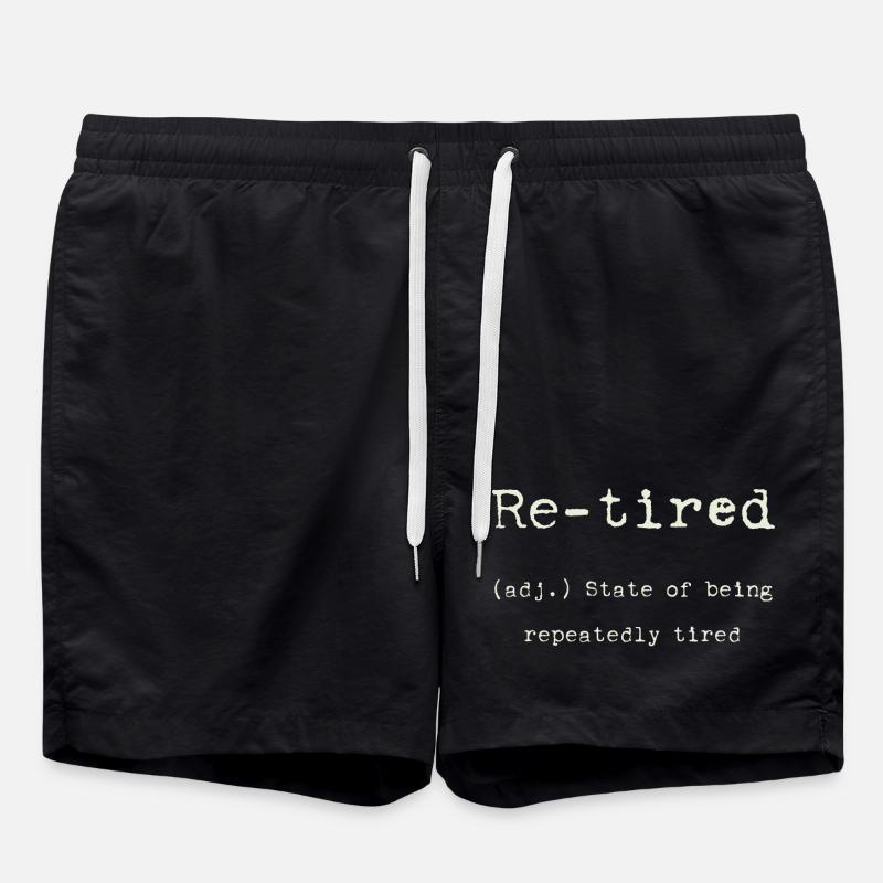 Re-tired – state of constant fatigue - Swim Trunks - black