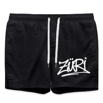 ZÜRI SIGNATURE (White) - Swim Trunks - black - Front - AI Model Male 185 light (185cm)