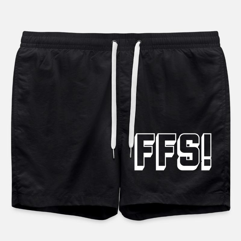 swear_FFS_white - Swim Trunks - black