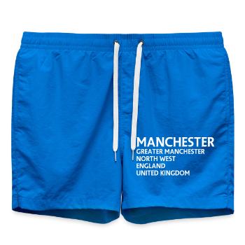 Typografisches Raster der Stadtnamen von Manchester City - Badeshorts - Cobalt blue - Vorne