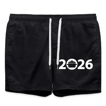 Chef 2026, Chef 2026, Restaurateur 2026 - Swim Trunks - black - Front - AI Model Male 185 light (185cm)