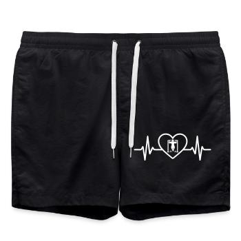 Heart Street Workout - Swim Trunks - black - Front - AI Model Male 185 light (185cm)