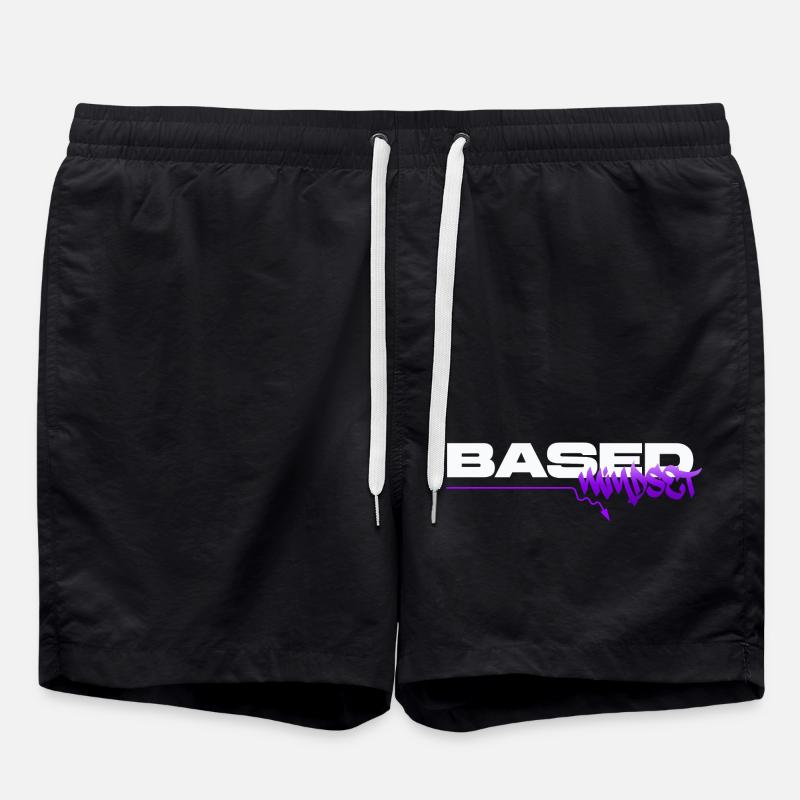 Mentalité basée – Mentalité de graffiti streetwear - Short de bain - noir