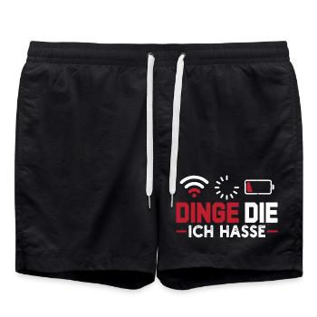 Nerd Computer THINGS I HATE FUNNY - Swim Trunks - black - Front - AI Model Male 185 light (185cm)