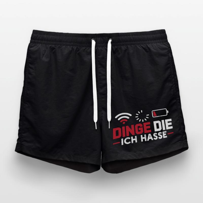 Nerd Computer THINGS I HATE FUNNY Swim Trunks